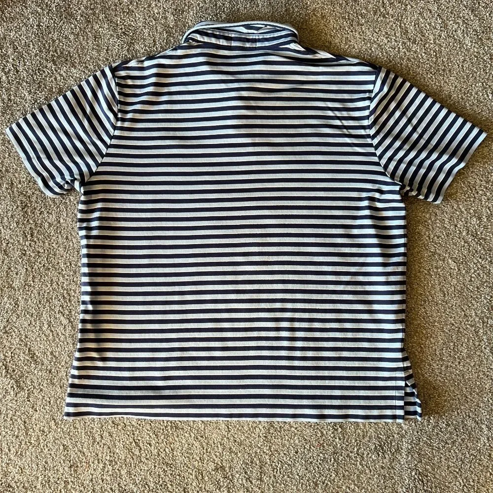 Ralph Lauren polo shirt‎ mens XL blue stripes pony preppy golf casual summer